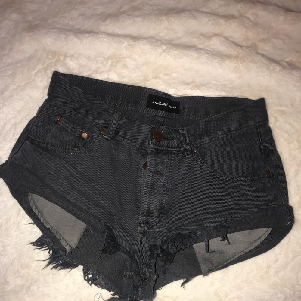Dark grey/black denim shorts